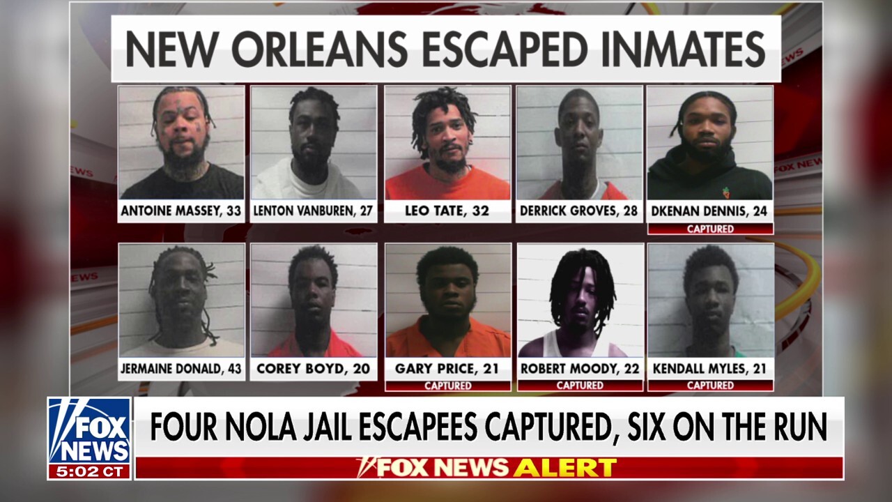 Fourth New Orleans jail escapee captured, six remain at large