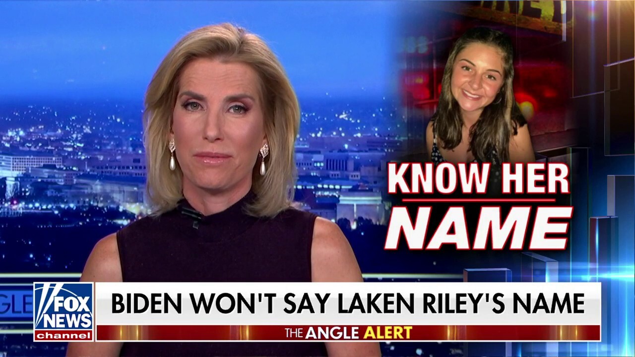 Fox News host Laura Ingraham argues Biden's policies and leadership have failed to keep Americans safe after an illegal immigrant was charged with Laken Riley's murder. 