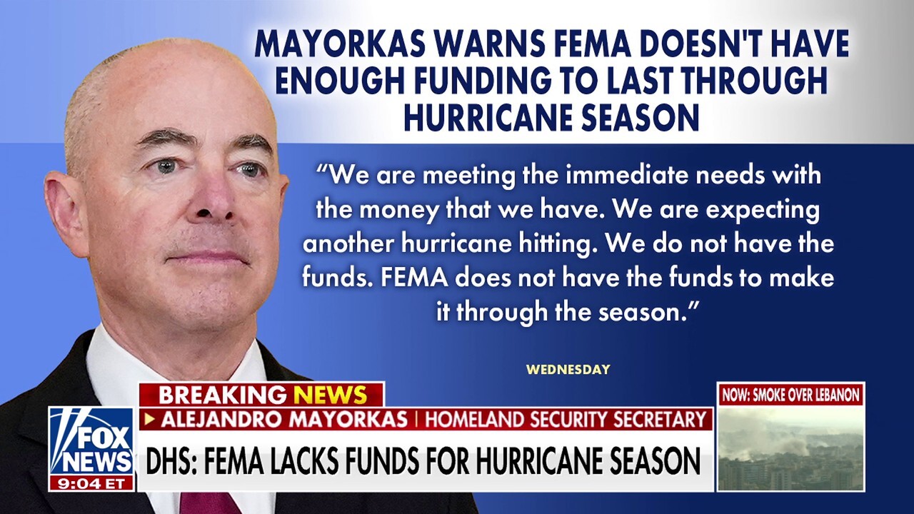 FEMA lacks funding for hurricane season, DHS reports