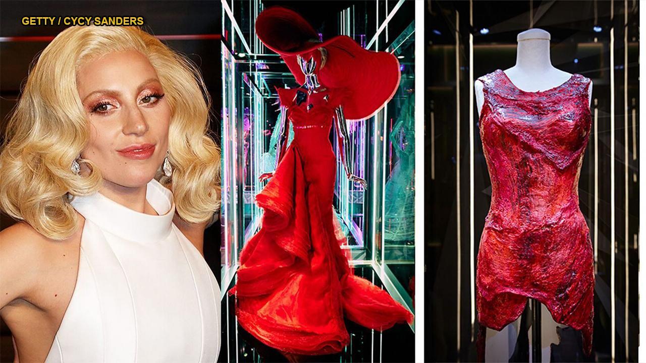 Lady Gaga's iconic outfits, including meat dress, displayed in exhibit