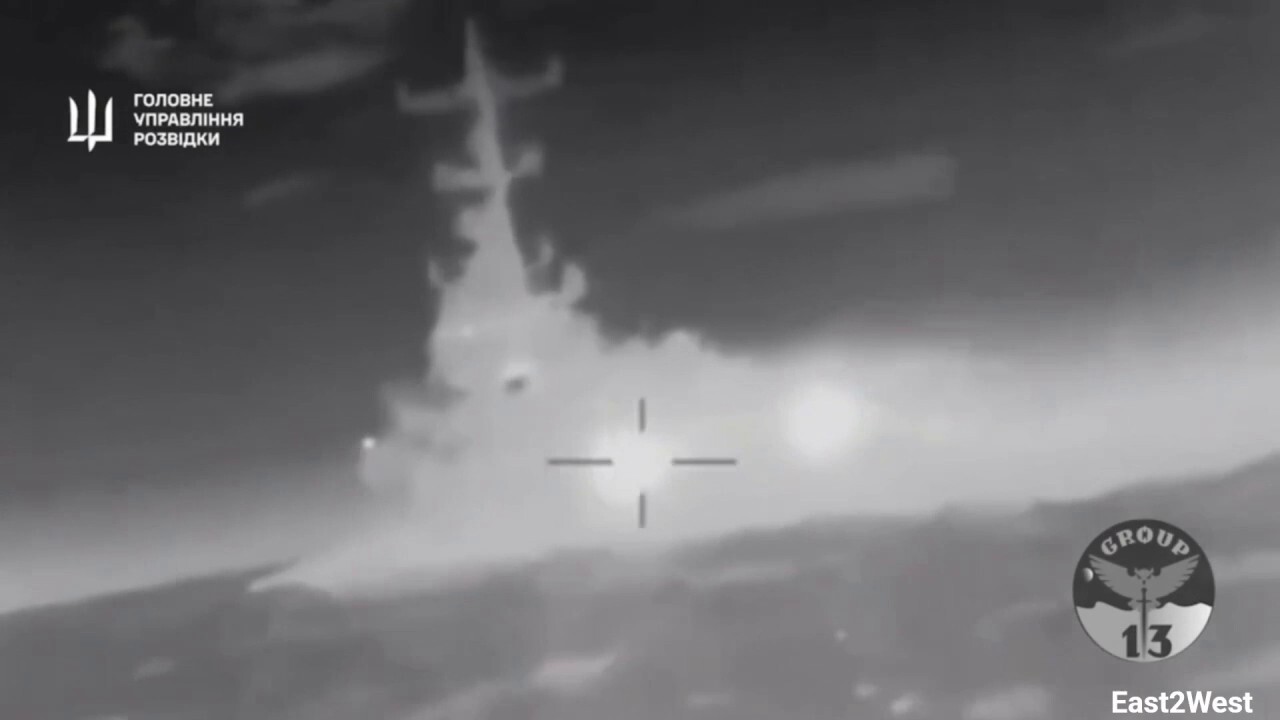 Video claims to show Ukraine drone strike on Russian vessel