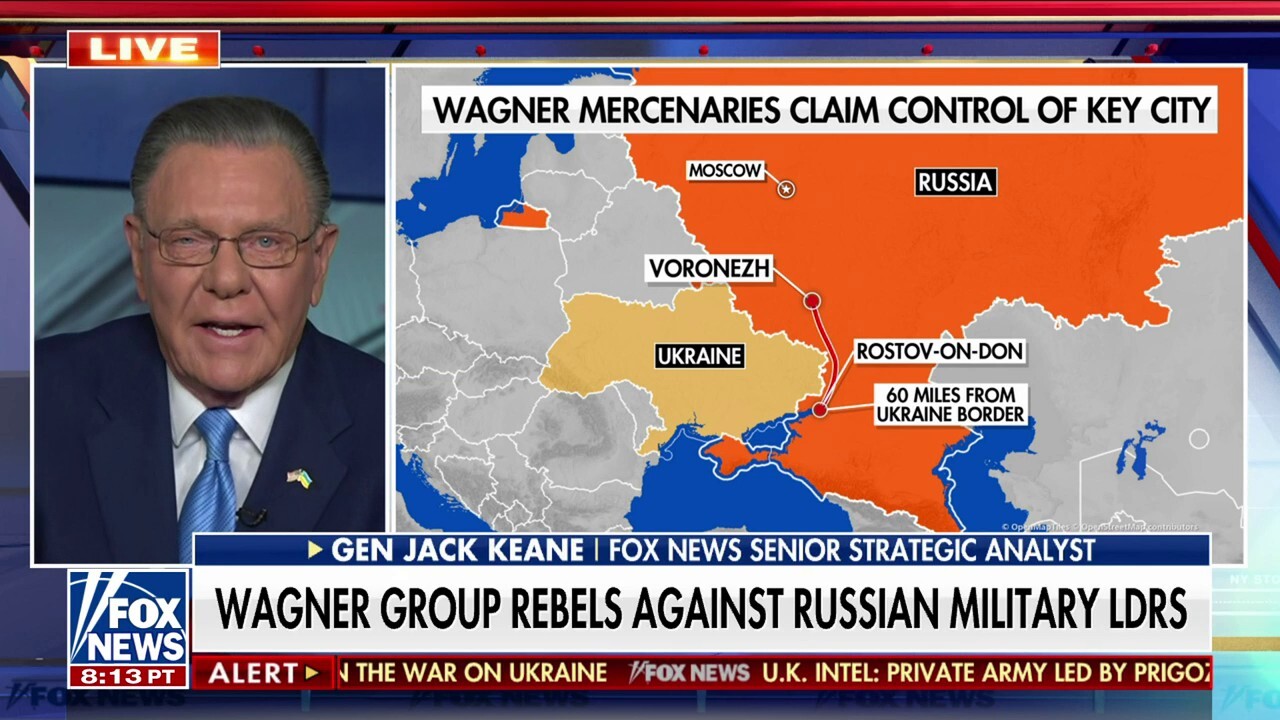 Wagner Group facing 'huge risk' going against Vladimir Putin: Gen. Jack Keane