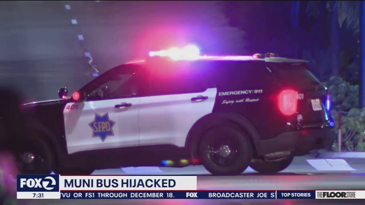 Suspect hijacks Muni bus, assaults driver before hitting 10 vehicles