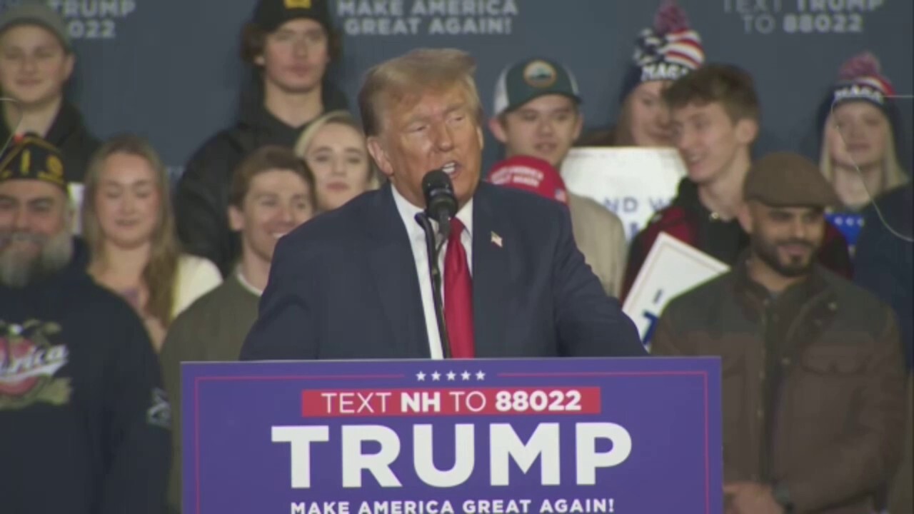 Trump responds as protester interrupts New Hampshire rally: 'Get out of here'