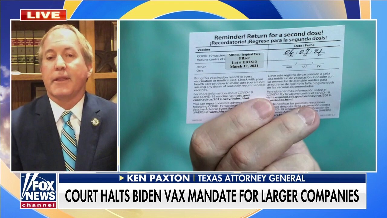 Ken Paxton Questions Biden Administration S Limits On Vaccine Mandates Fox News Video