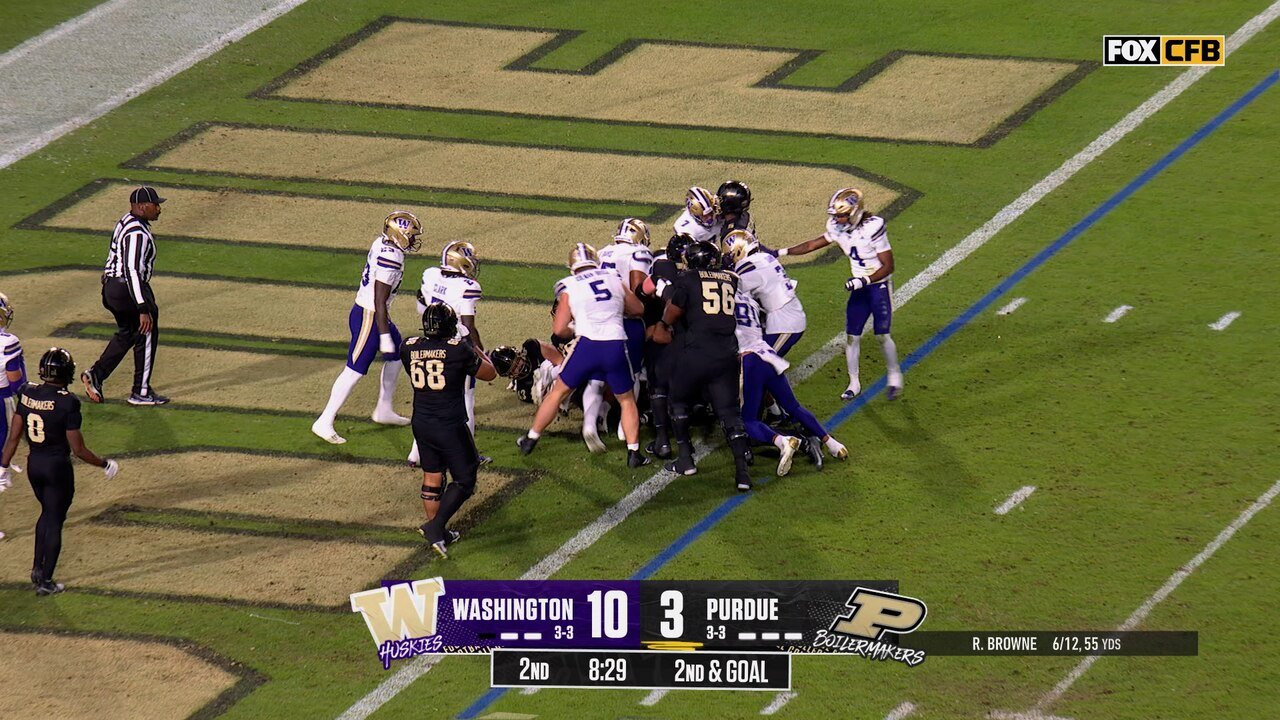 Purdue's Antonio Harris rushes up the middle for 1-yard TD, tying game vs Washington
