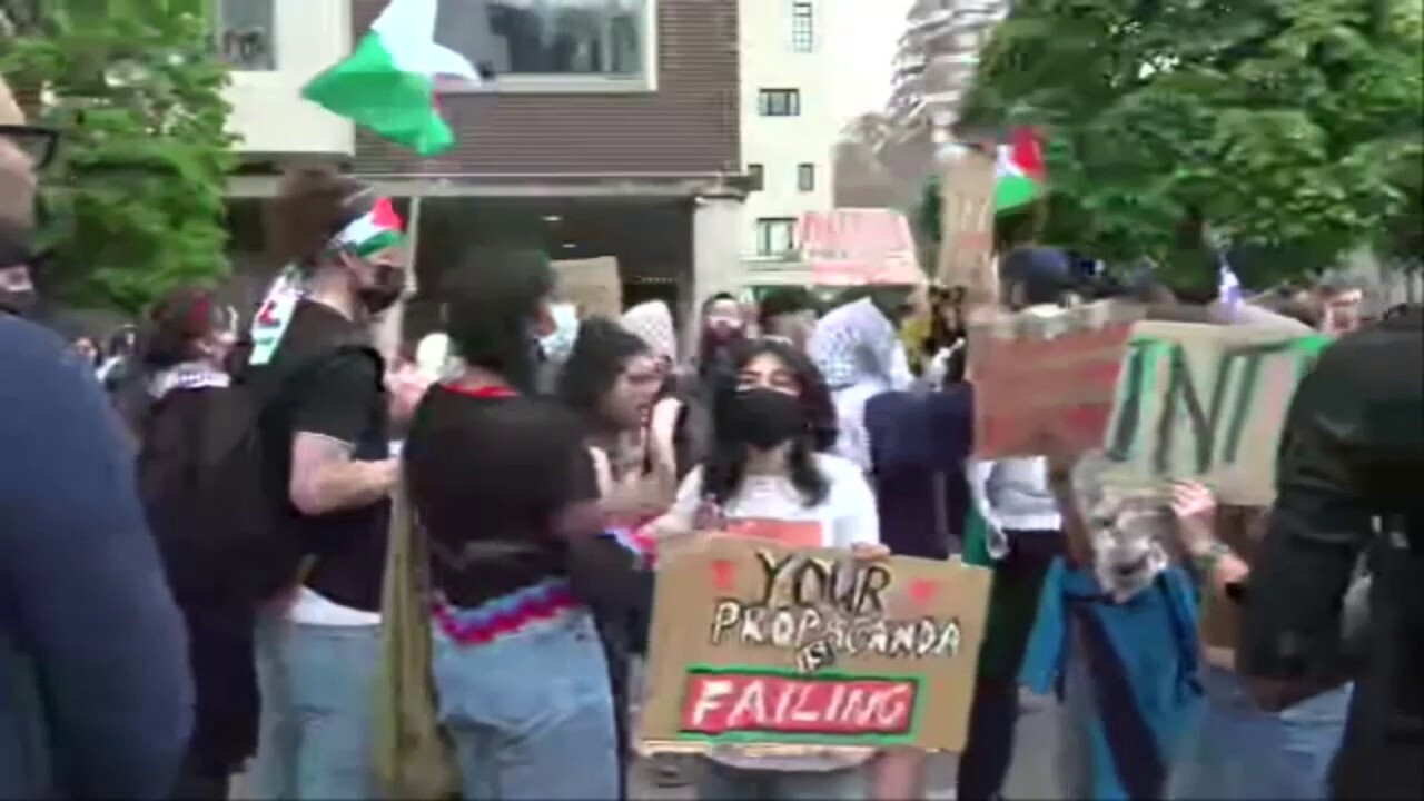 Anti-Israel agitators march in Manhattan near Met Gala