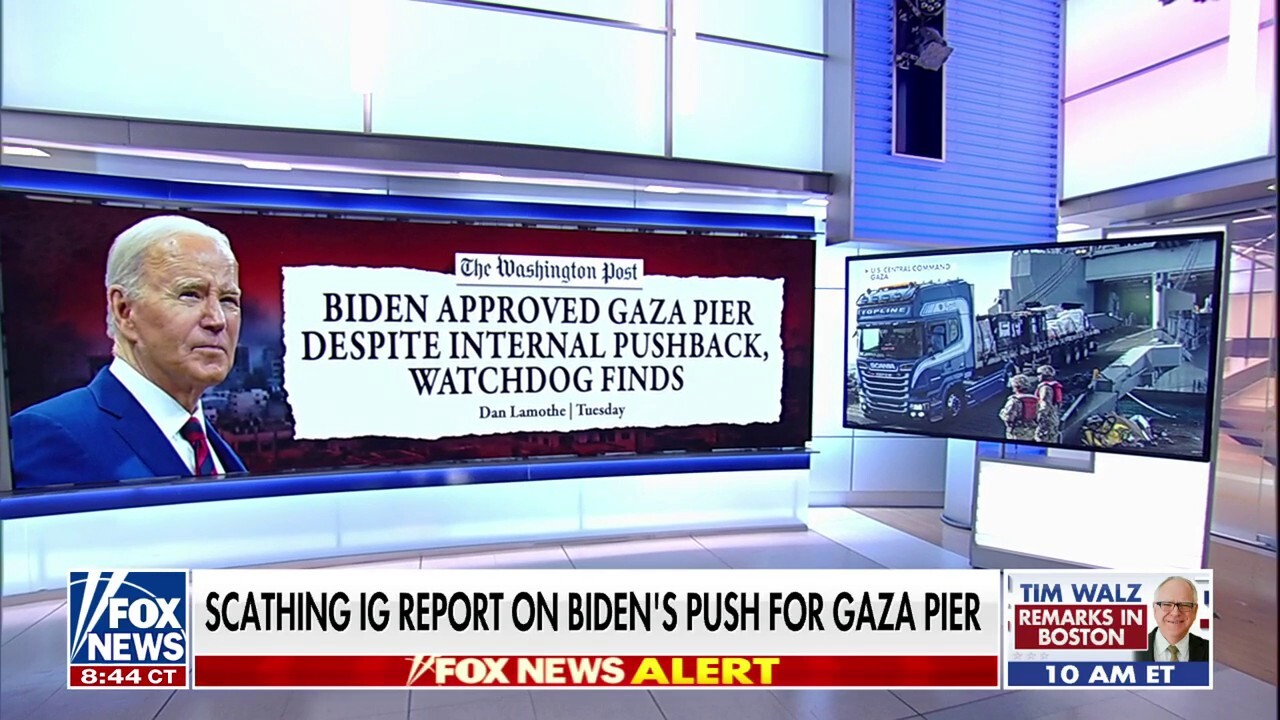 Biden pushed Gaza pier despite warnings, watchdog says