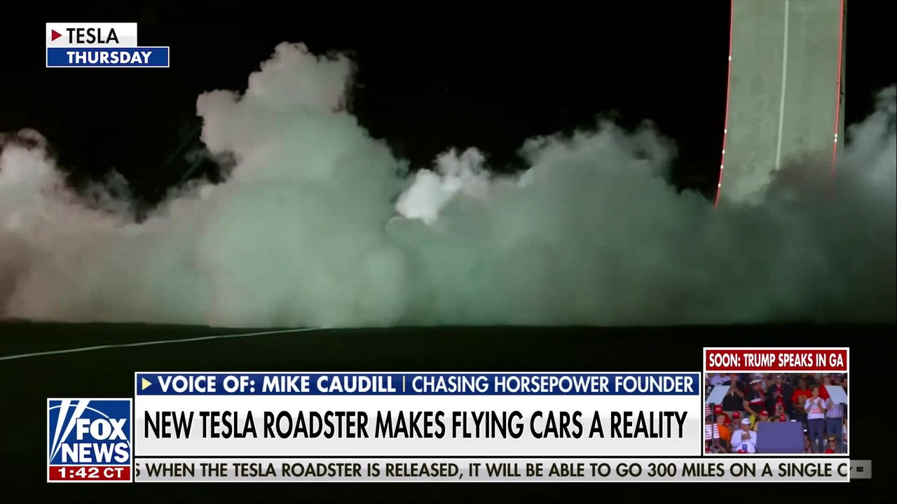Elon Musk unveils Tesla Roadster flying car prototype