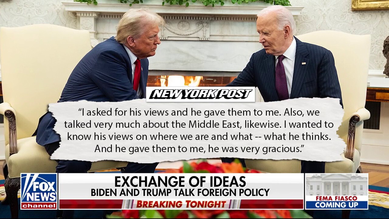 Trump calls Biden 'very gracious' after both presidents met at White House 