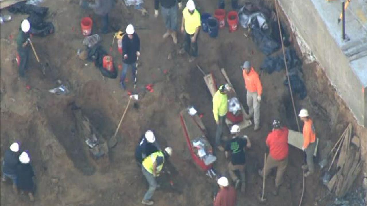 Construction workers dig up ancient remains in Philadelphia