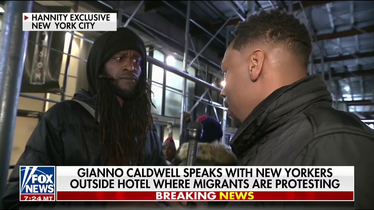 Gianno Caldwell talks to New Yorkers about Watson Hotel migrants