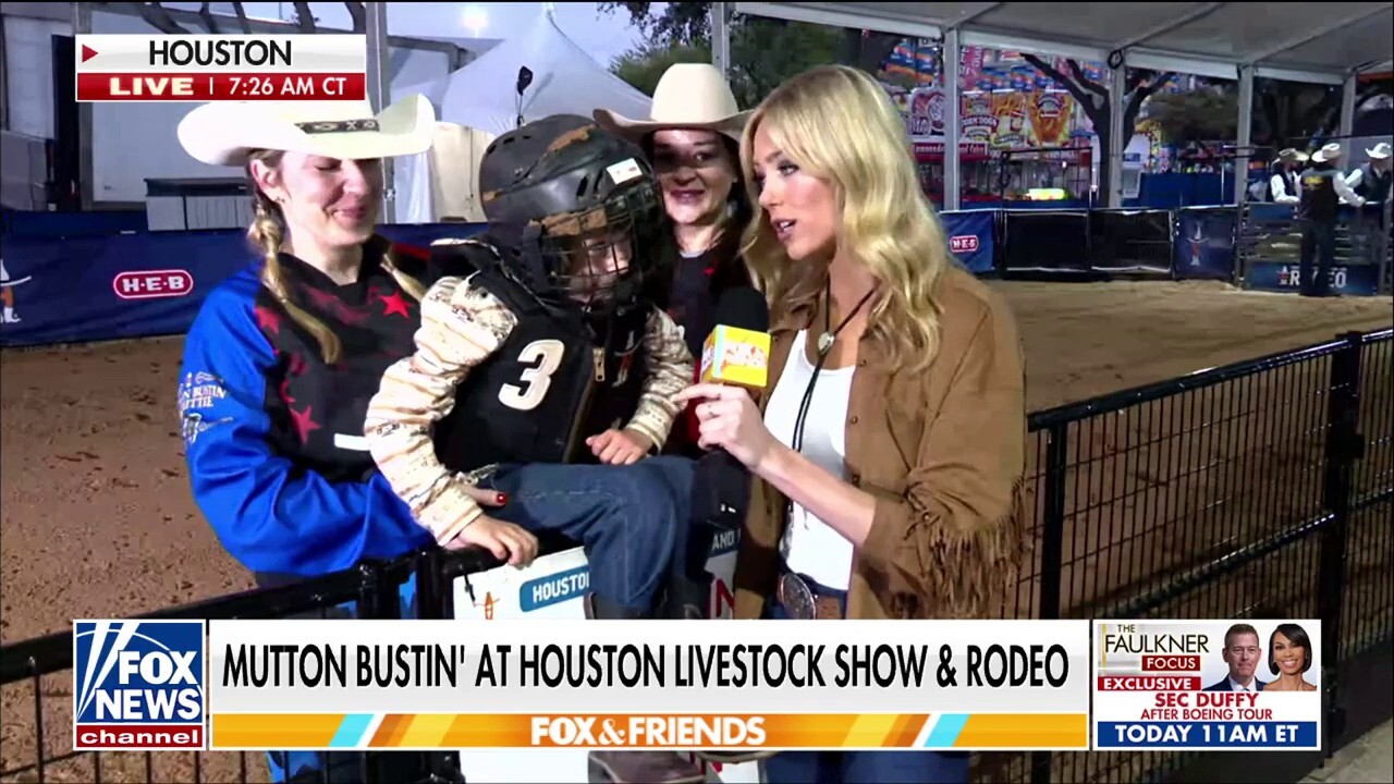 Young riders take on Mutton Bustin’ at the Houston Livestock Show & Rodeo