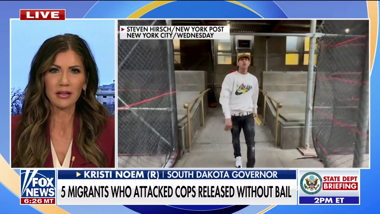 Gov. Noem on migrants who allegedly attacked cops released without bail: 'We have to take action'