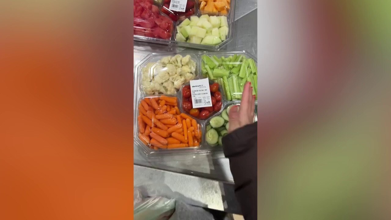 Woman shocked to find grocery store veggie and fruit platters with hefty price tags