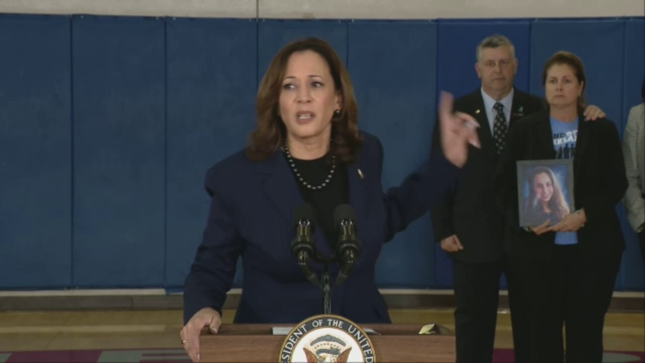 Vice President Harris pushes for 'no brainer' gun control measures at sight of Parkland school shooting