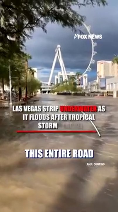 Las Vegas strip underwater as it floods after tropical storm Rachel