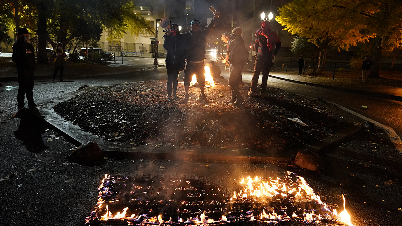 Protests erupt around the country on election night