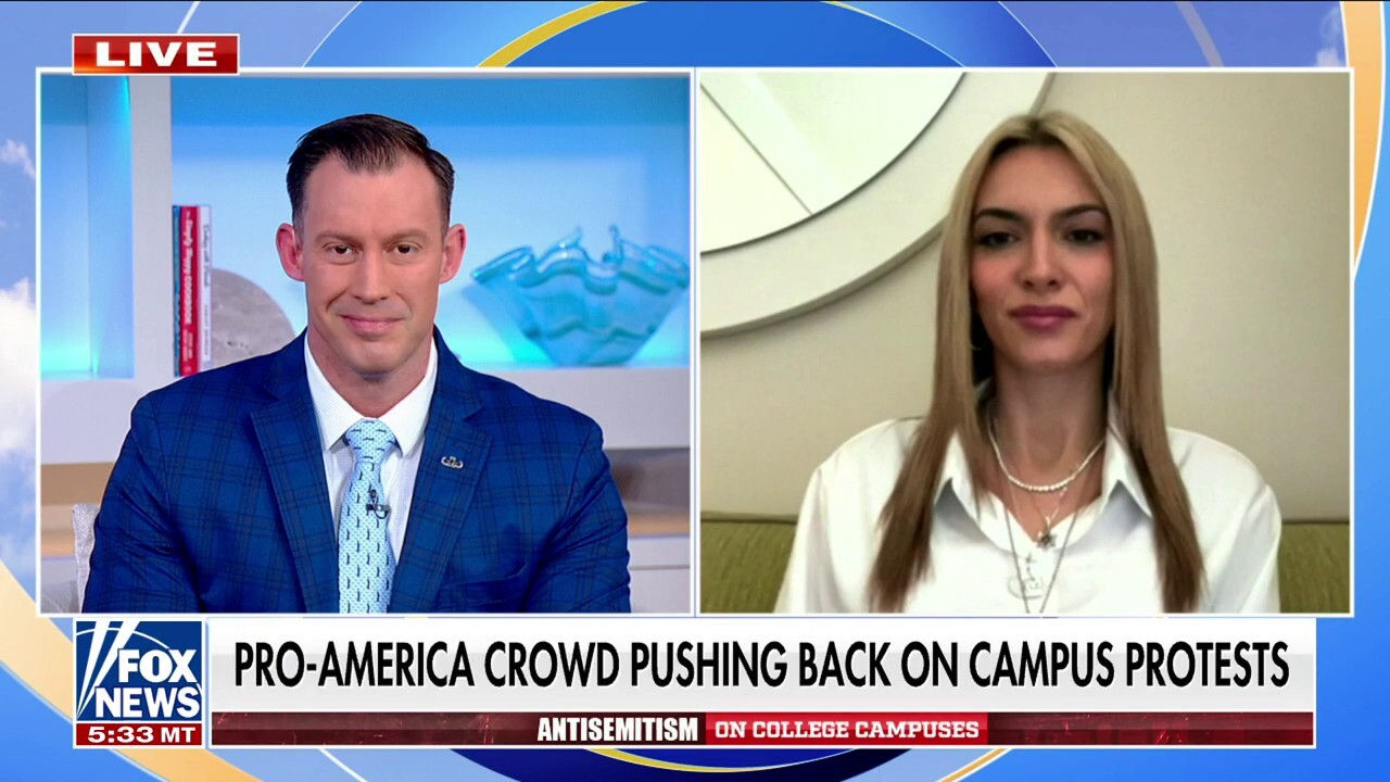 Fox News' Jonny 'Joey' Jones and journalist and former Miss Universe judge Emily Austin applaud patriotic college students who are pushing back against anti-Israel agitators.