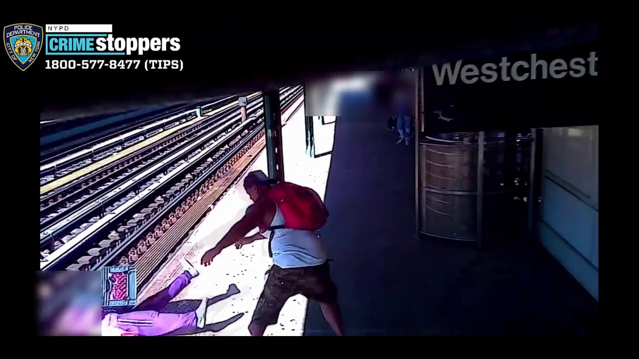 NYC suspect seen throwing woman onto subway tracks in broad-daylight caught-on-camera attack