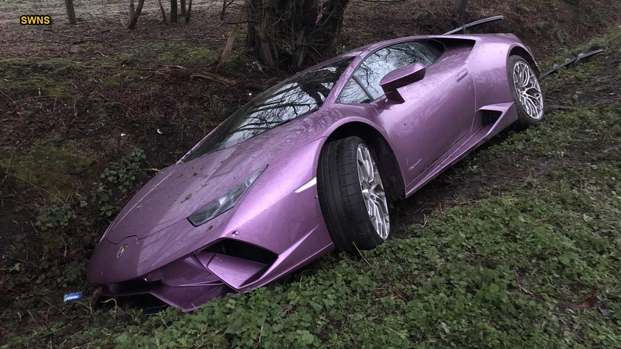 $250,000 Lamborghini Huracan found abandoned in a ditch