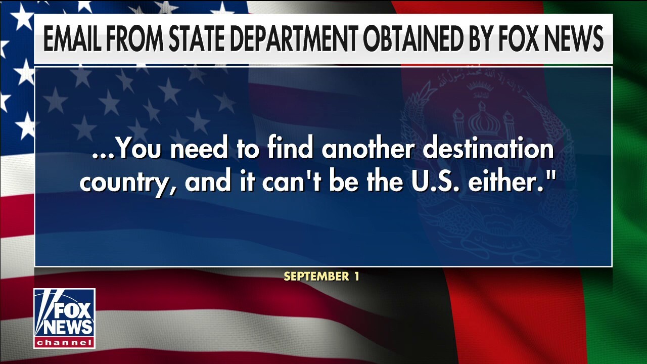 Email obtained by Fox News shows State Dept blocked private rescues from Afghanistan