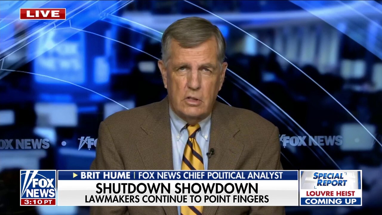 When flights start getting delayed, the pressure to end the government shutdown will be pretty great, Brit Hume says