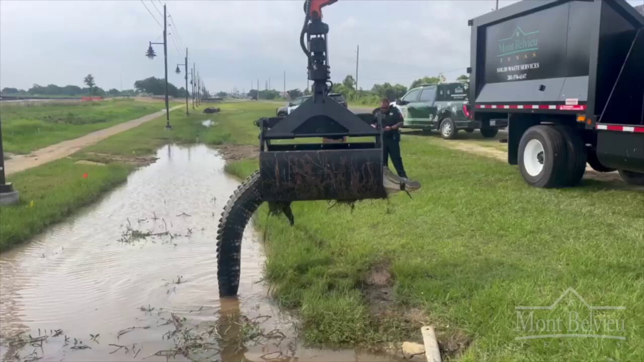 Отделът за обществени работи в Тексас премахва 12-футов алигатор с камион с грайфер: `Страхотно хващане`