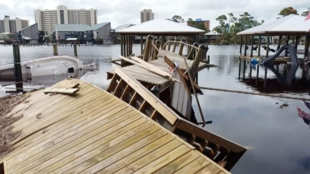 Drone video shows destruction in wake of Hurricane Sally on Alabama coast