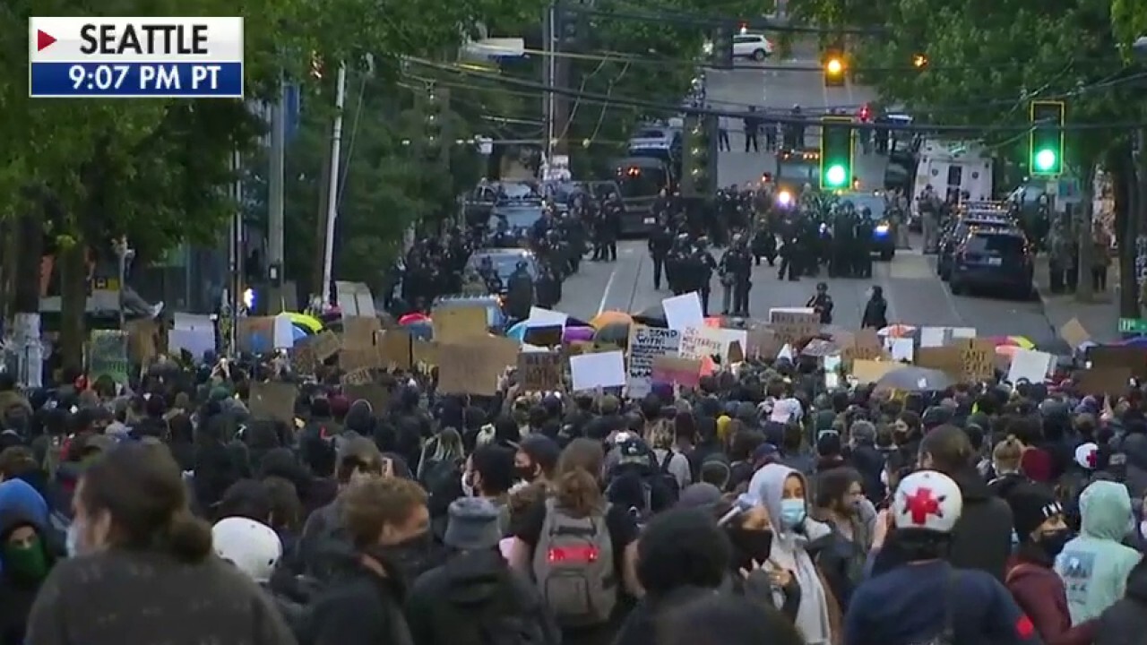 Protesters gather in Seattle after Monday night skirmishes with police