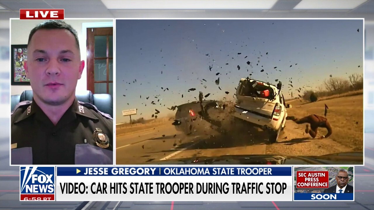 Oklahoma state trooper speaks out after surviving scary crash