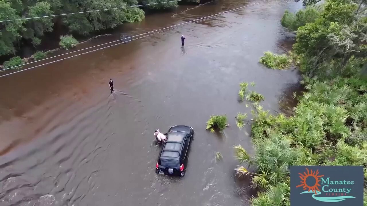 Hurricane Debby aftermath: Drone video captures Florida woman's rescue