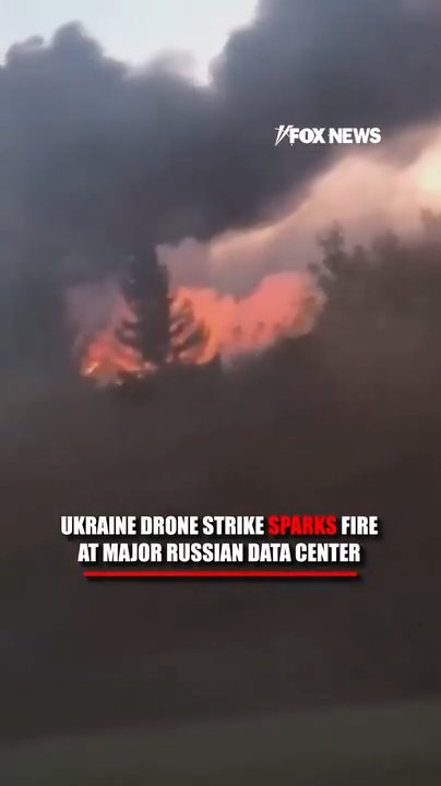 Thick black smoke rises from one of Russia's largest tech data centers after a Ukrainian drone attack