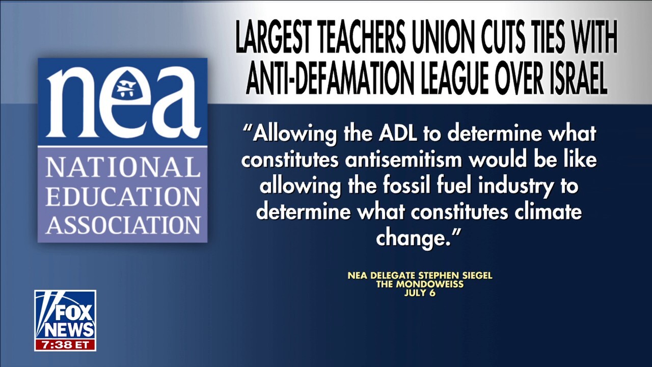 Nation`s largest teachers union votes to sever ties with Anti-Defamation League over Israel support