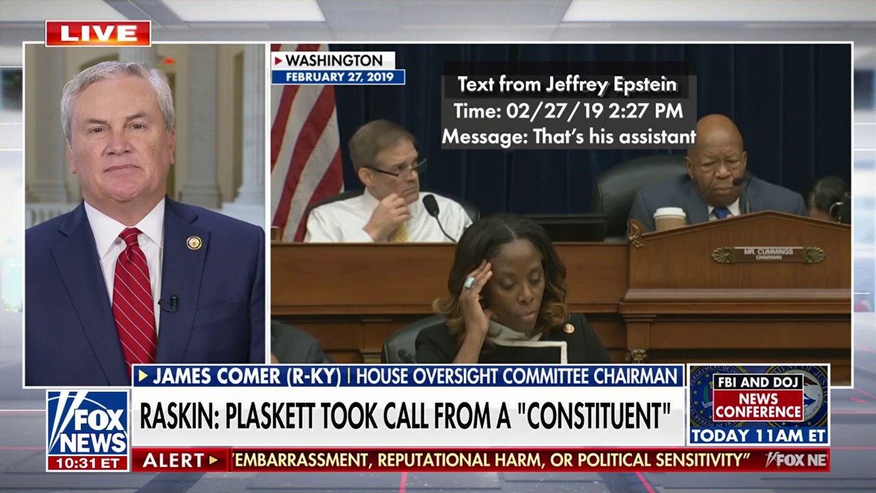 Comer criticizes Dem colleague Jamie Raskin: 'Definition of congressional hypocrisy'