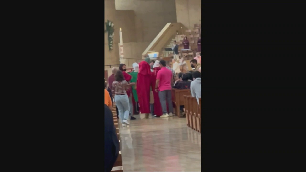 'Handmaid's Tale' protesters disrupt Mass in LA cathedral