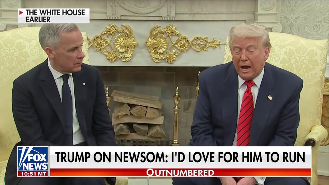 Trump rails against 'Gavin New-scum' in meeting with Canadian PM