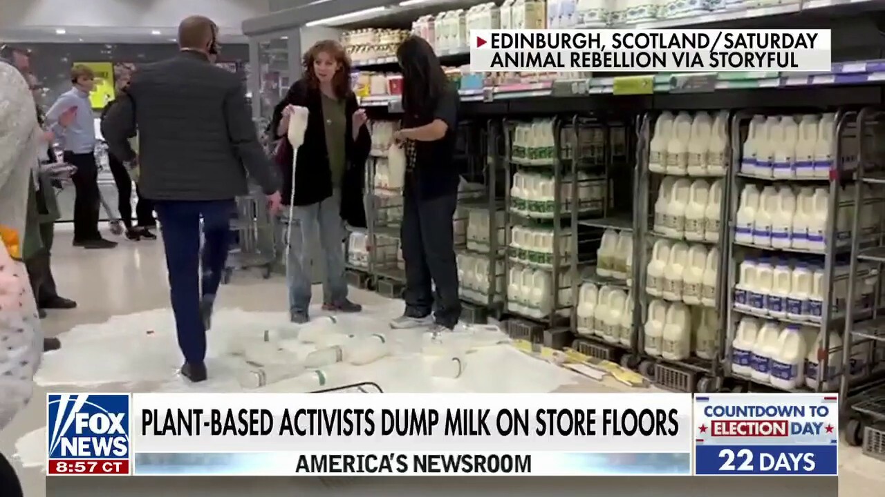 Plant based Activists Dump Milk On Store Floors In Scotland Fox News 