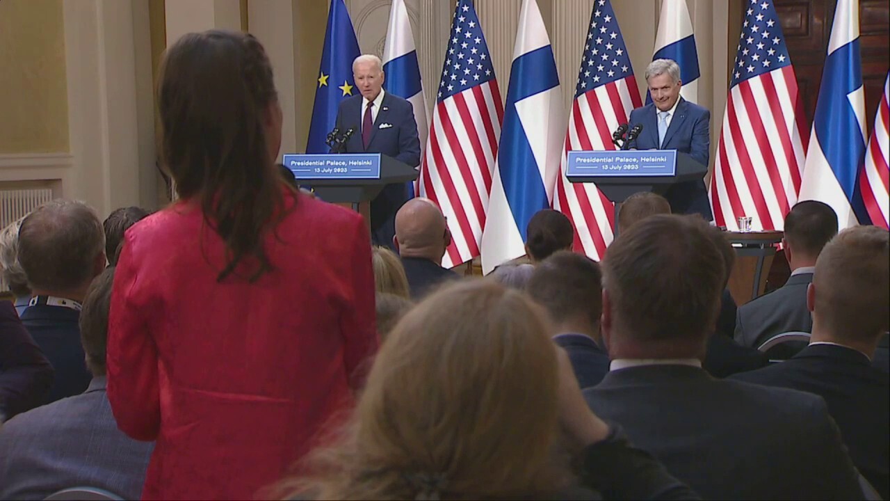Biden struggles to hear reporters during Helsinki press conference