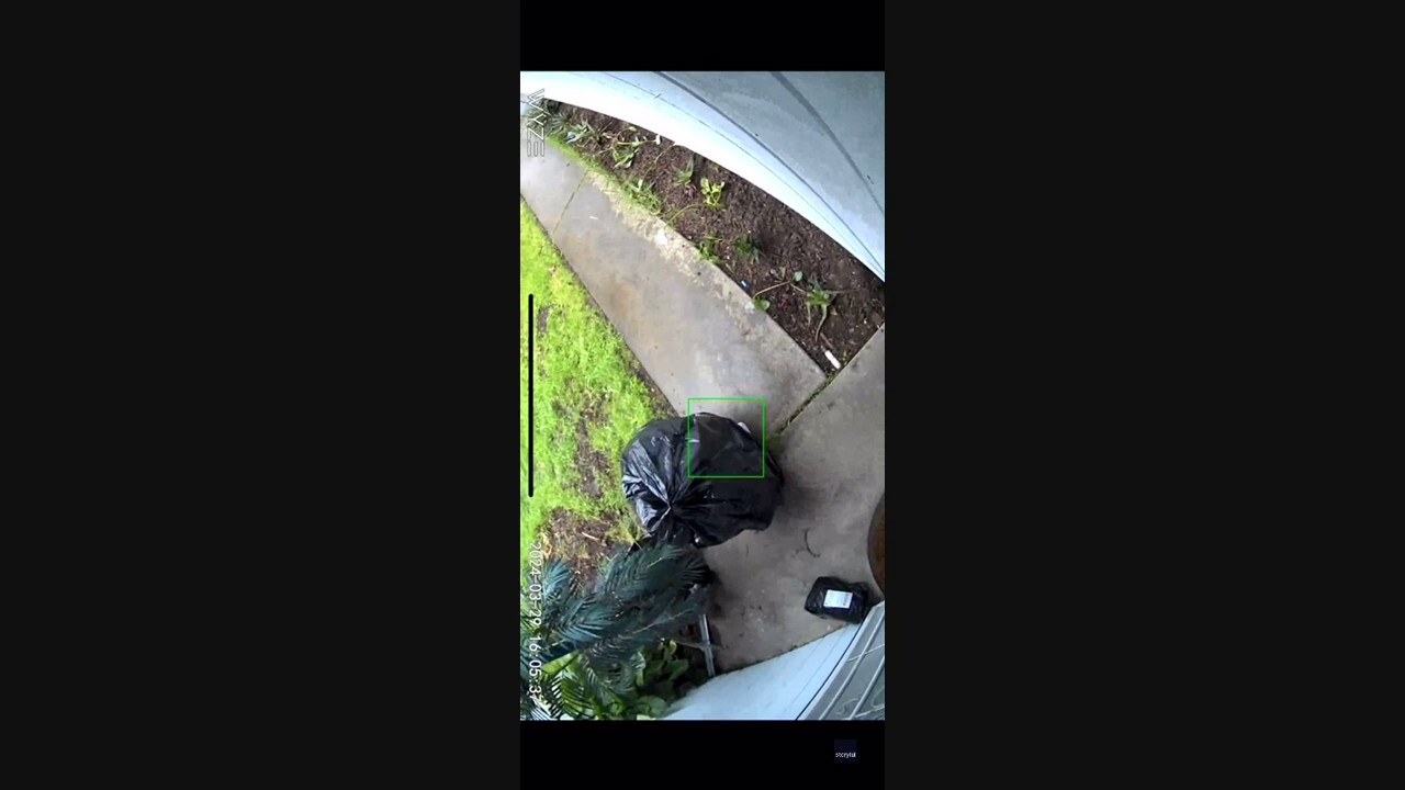 Person disguised as trash bag snatches package off California front porch