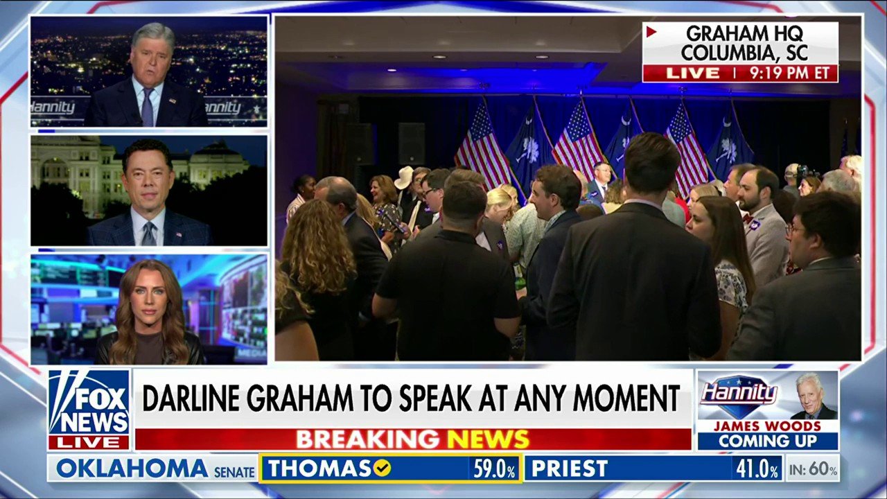 Republican strategist Erin Maguire and Fox News contributor Jason Chaffetz break down Darline Graham’s South Carolina U.S. Senate runoff win on ‘Hannity.’