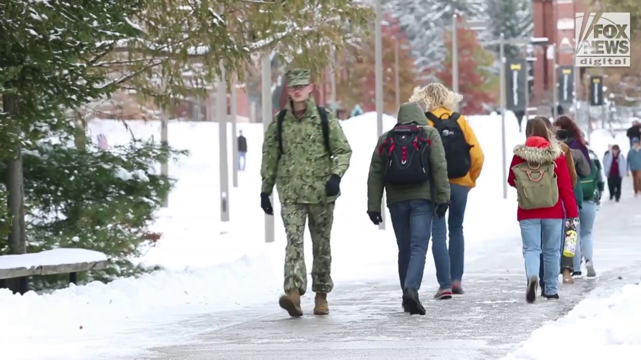 Students walk around University of Idaho campus