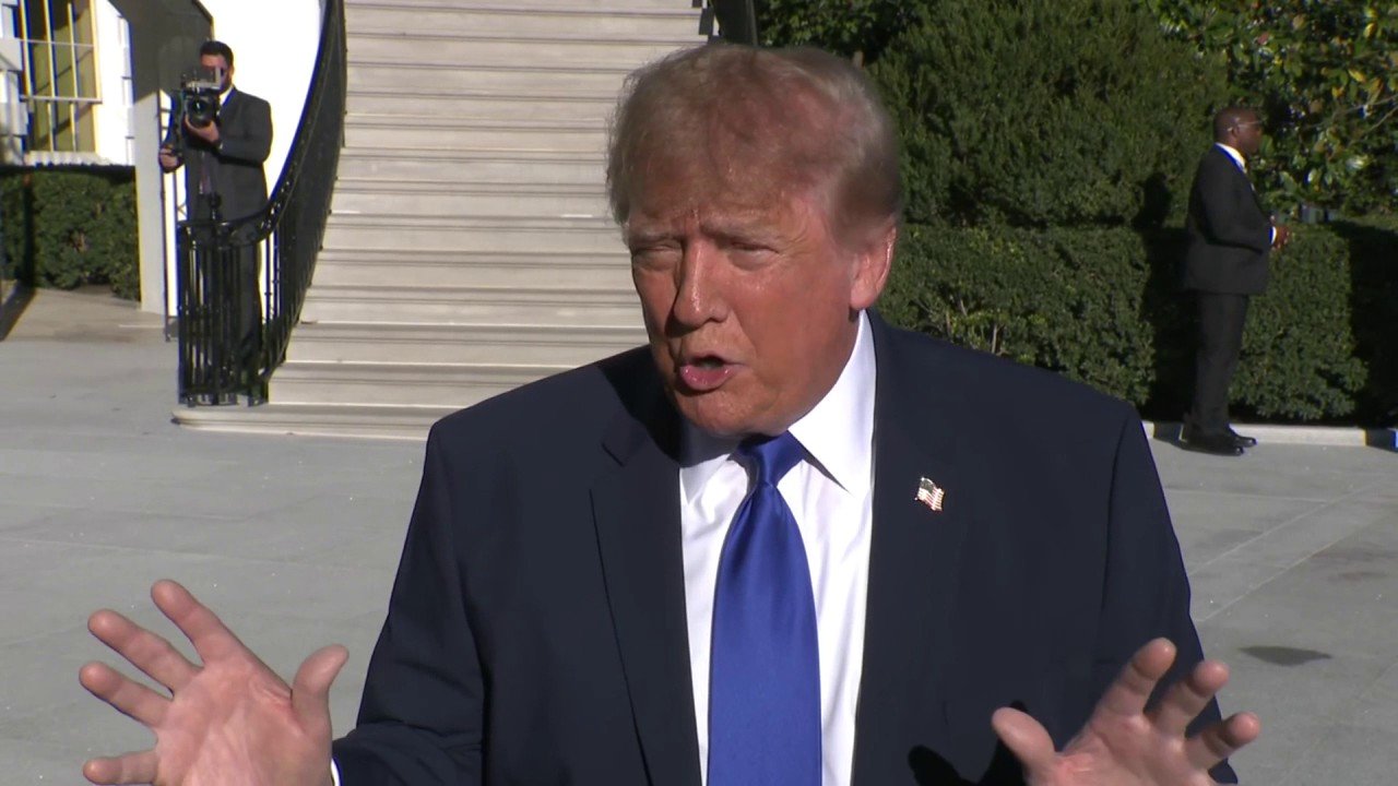 Trump speaks to press on controversial pro-Ramaswamy ad