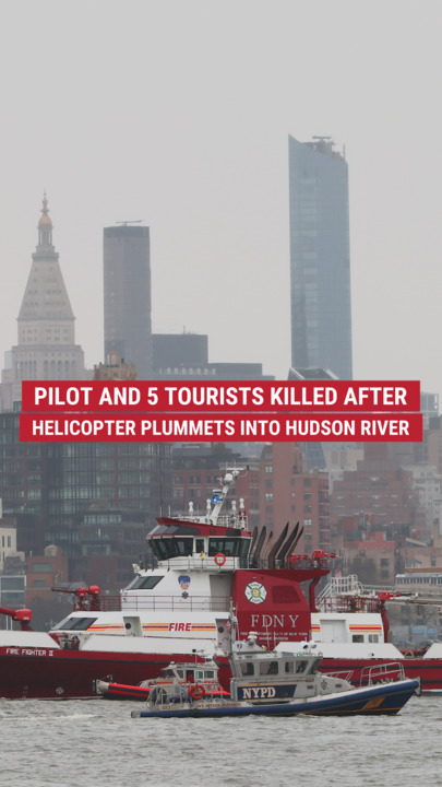 Pilot and 5 tourists killed aft  chopper  plummets into Hudson River