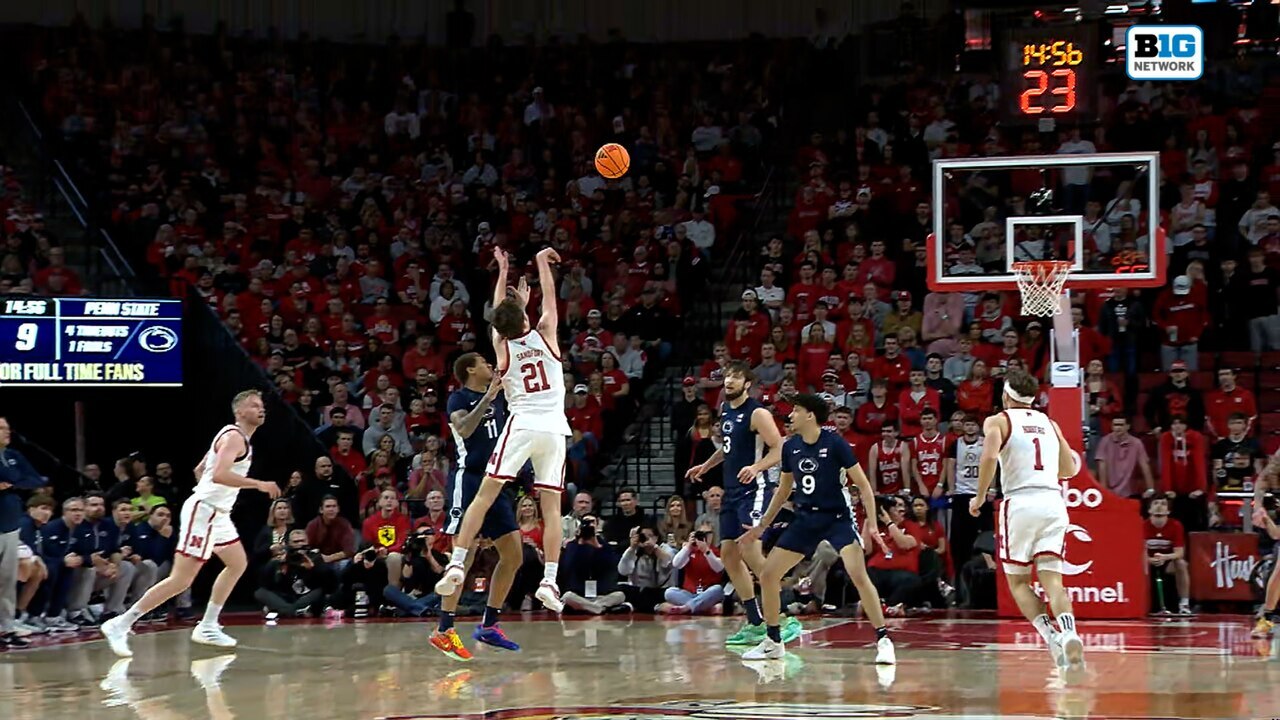 Nebraska’s Pryce Sandfort Drills Three and Draws Foul for Four-Point Play vs. Penn State