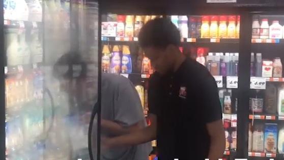 Autistic teen helps out at grocery store