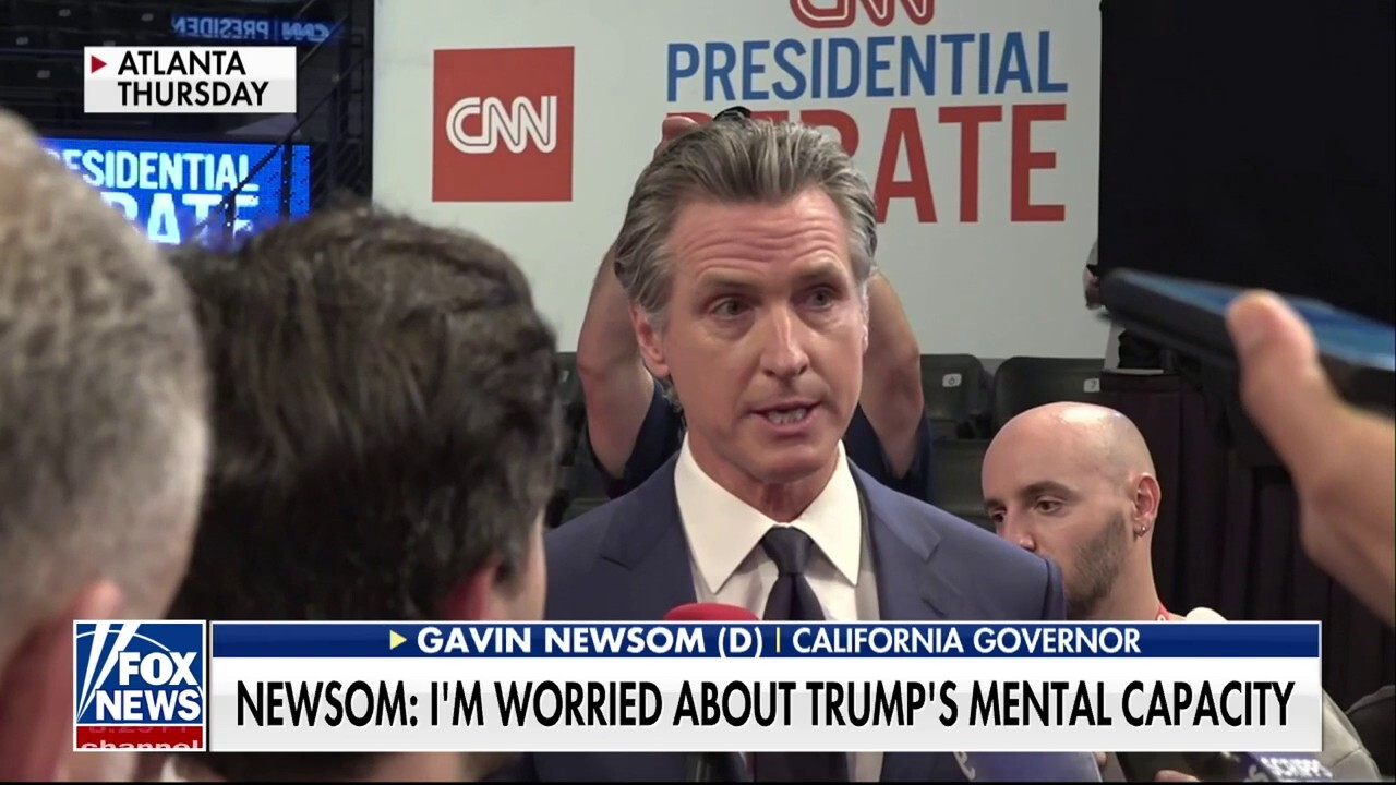 Attorney Julie Hamill and 'Everybody Settle Down' podcast host Eric Messersmith discuss Gov. Gavin Newsom's attendance at the CNN Presidential Debate on 'Fox News @ Night.'