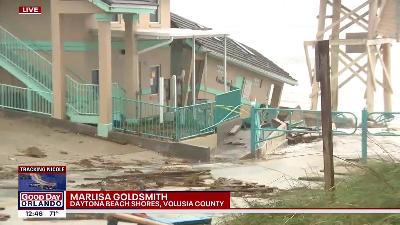 Building collapses in Daytona Beach as Tropical Storm Nicole impacts Florida