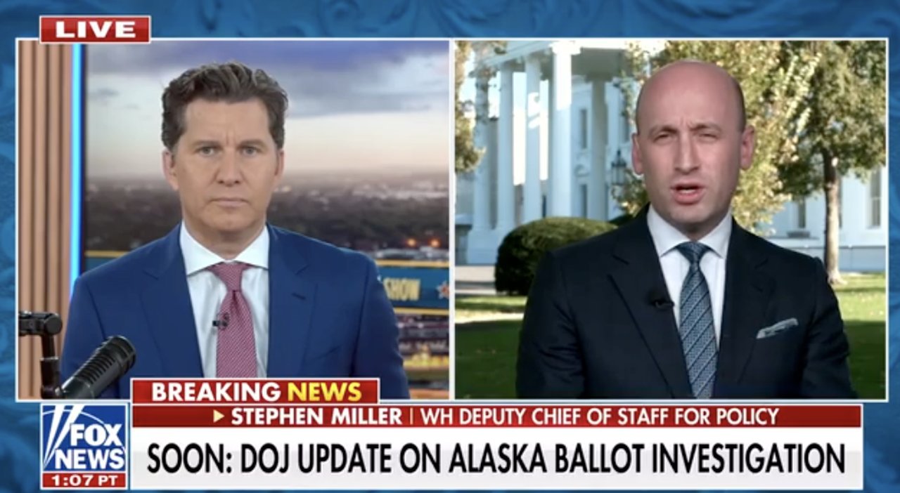 Stephen Miller decries alleged Alaska ballot scheme as a ‘criminal conspiracy’