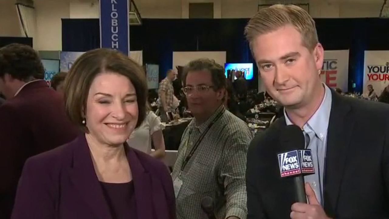 Amy Klobuchar talks to Fox News after the Democratic debate	